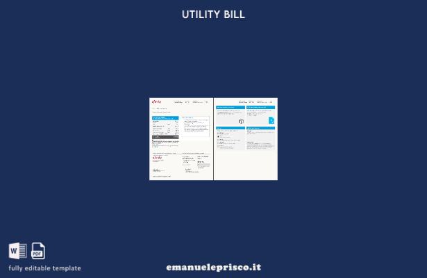 pagine di parole della bolletta dei servizi pubblici USA Xfinity in stile veri 6